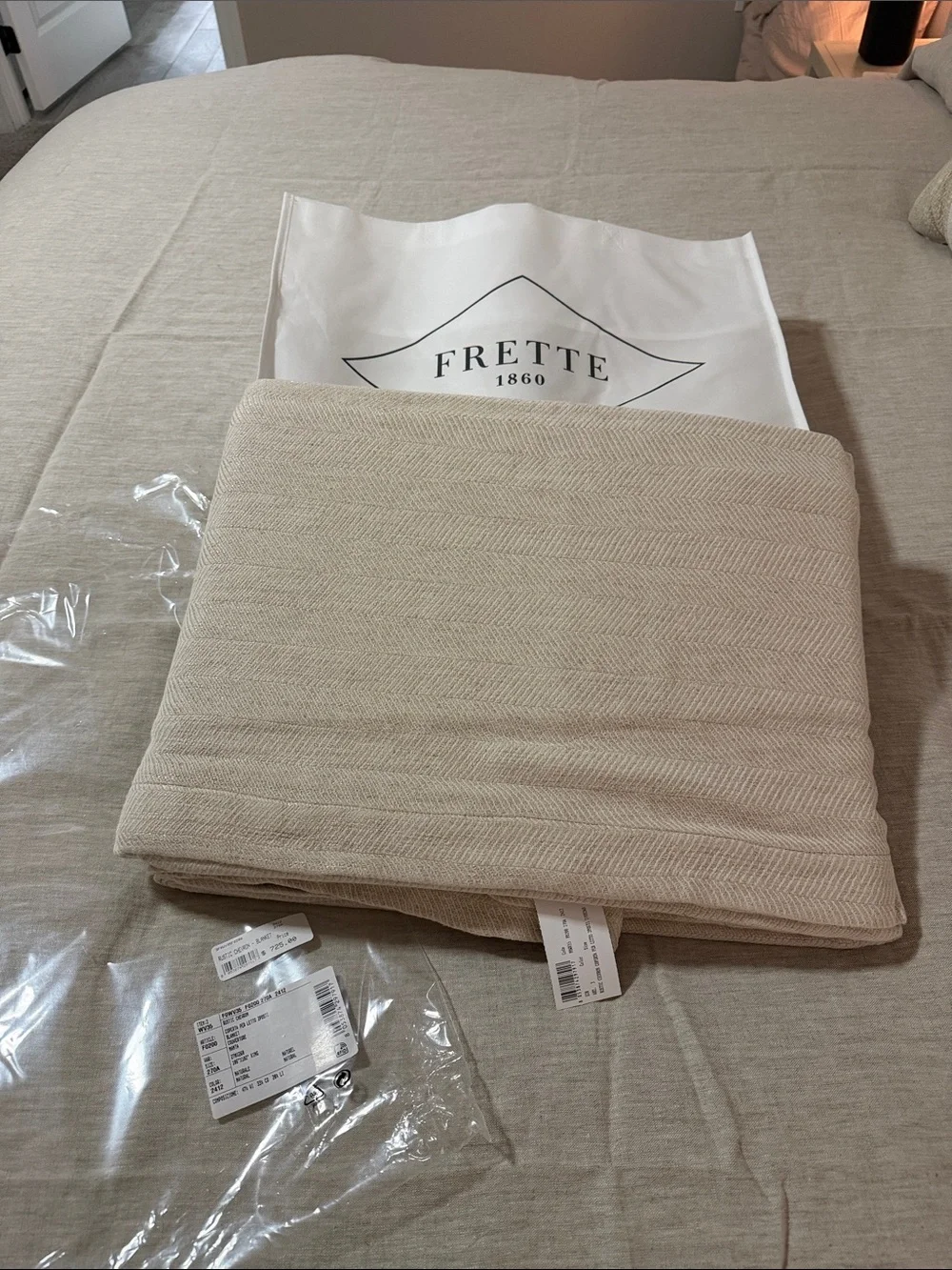 Frette Cashmere/Linen/Cotton Herringbone Blanket
